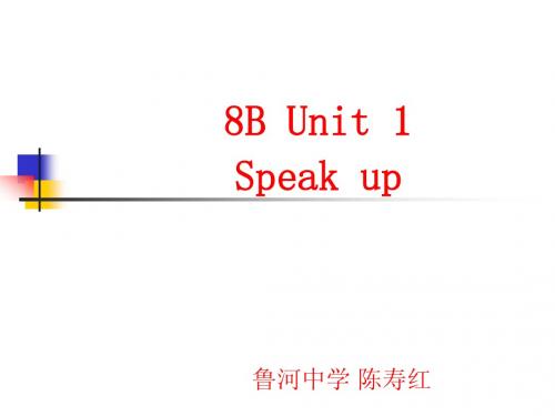 8B Unit 1(Speak up)课件