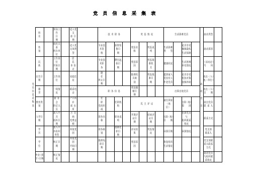 党员信息采集表及填写说明