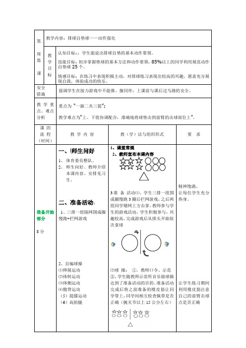 排球自垫球教学设计