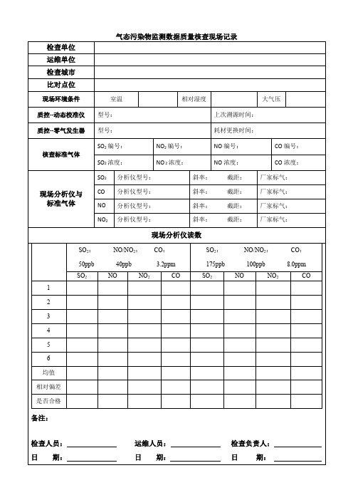 质控加联机比对记录表