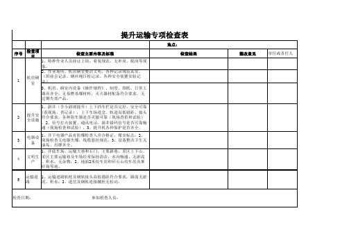 机电、运输、雨季三防专项检查表