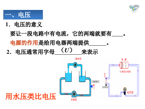 人教版九年级全一册物理： 电压