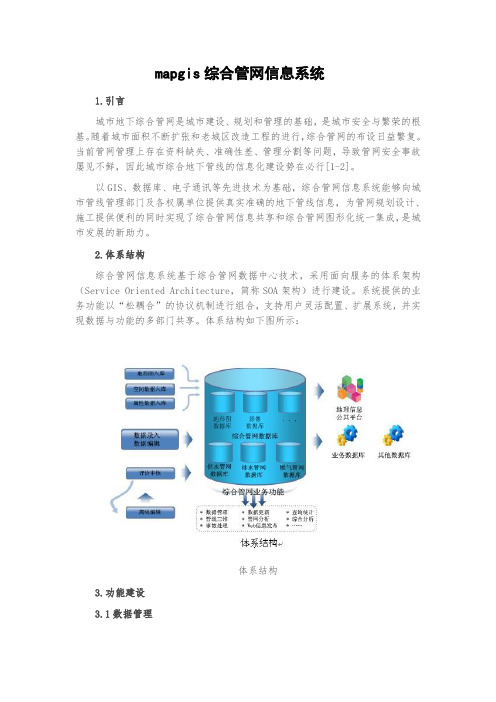 mapgis综合管网信息系统