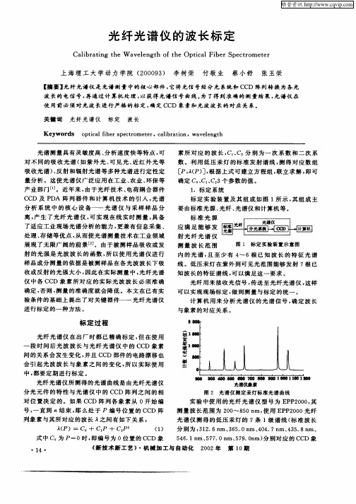 光纤光谱仪的波长标定