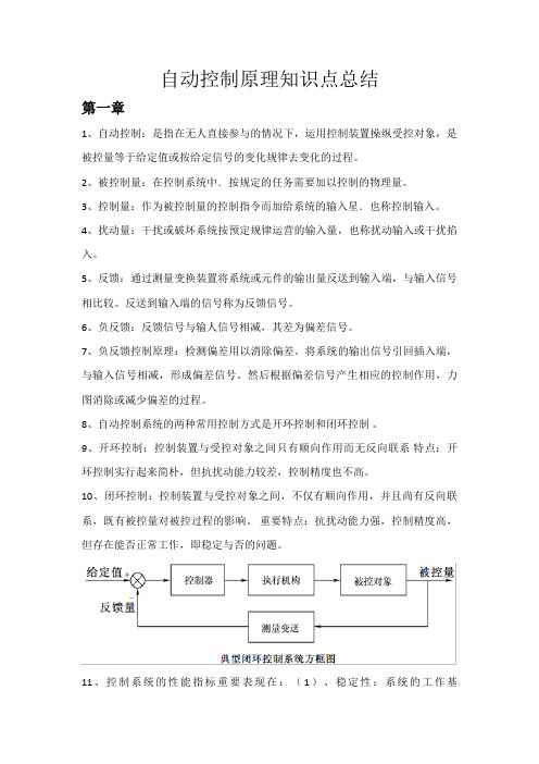 2023年自动控制原理知识点总结