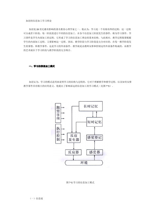 加涅的信息加工学习理论