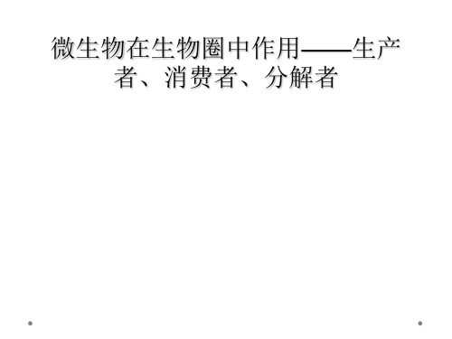 微生物在生物圈中作用——生产者、消费者、分解者