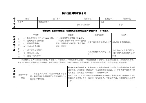 2013年国培网络研修总结模版(模板)