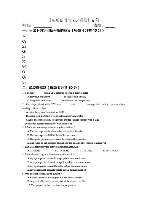 船舶信号与VHF通信