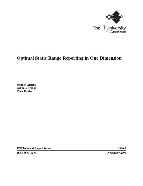 Web www.itu.dk Optimal Static Range Reporting in One Dimension