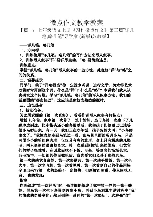 作文范文之微点作文教学教案