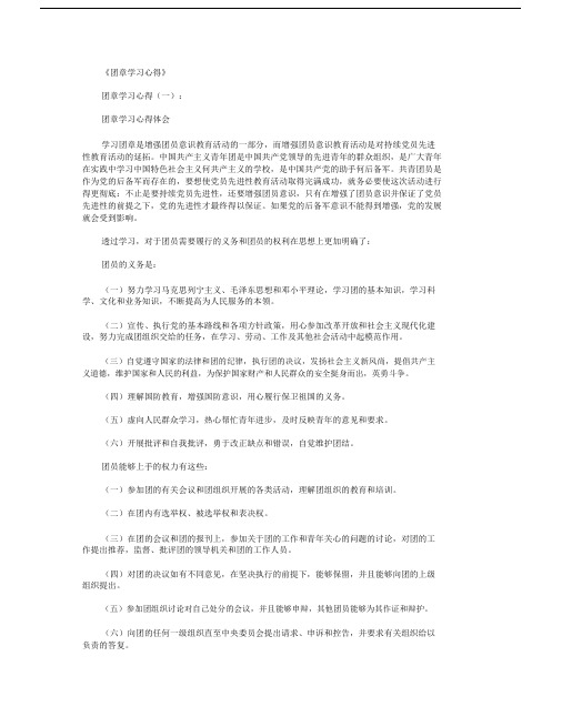 团章学习心得10篇精华版