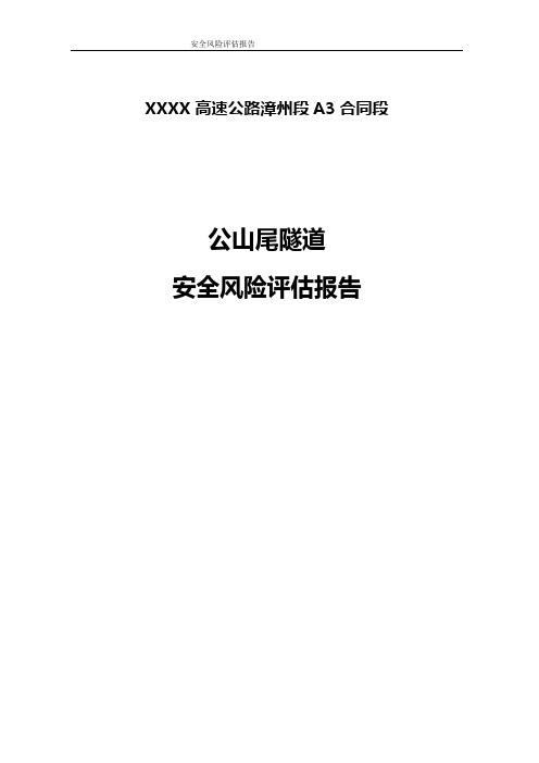 隧道安全风险评估报告.