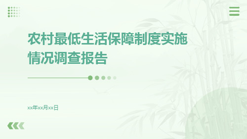 农村最低生活保障制度实施情况调查报告