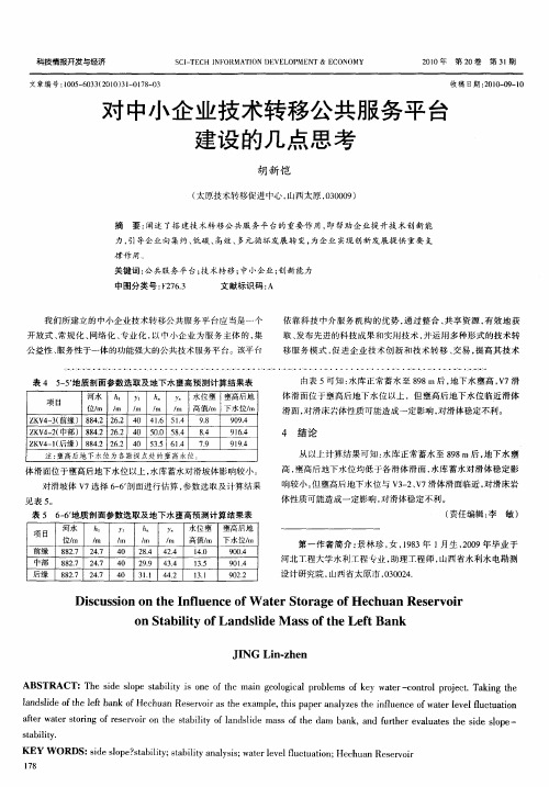 对中小企业技术转移公共服务平台建设的几点思考