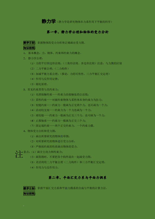 通用理论力学B期末复习资料