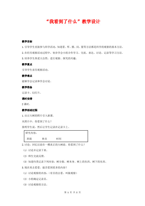 三年级科学上册 我看到了什么 4教案 教科版