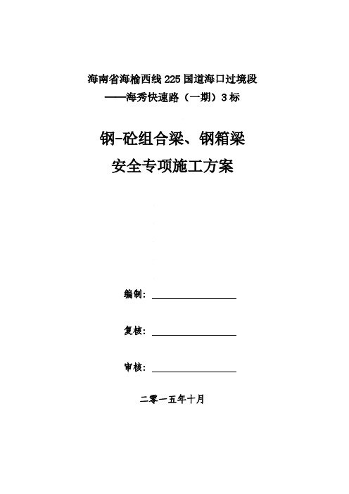 海秀快速通道钢砼梁吊装施工方案