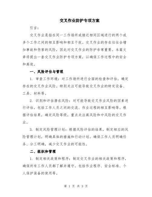 交叉作业防护专项方案