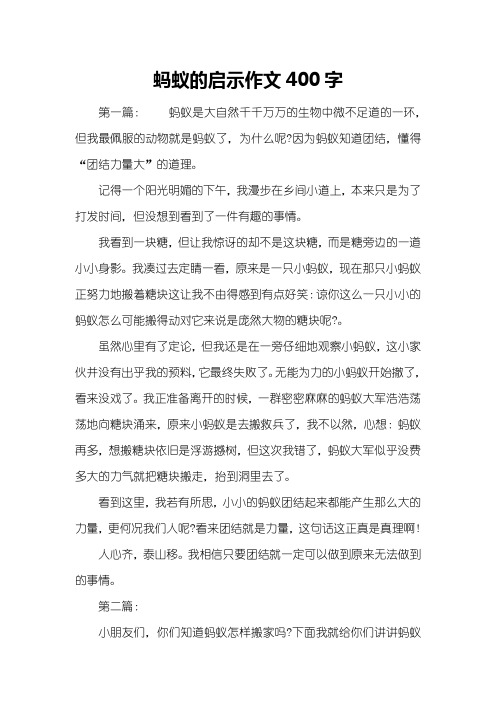 蚂蚁的启示作文400字_1