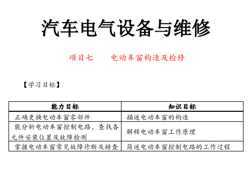 电动车窗构造与检修