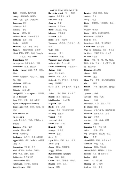 研究生综合英语(陆效用-复旦大学)单词整理(第一册)