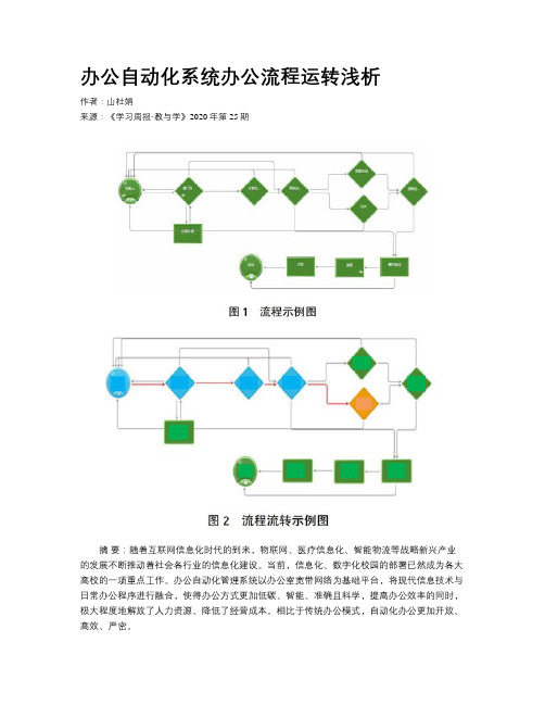 办公自动化系统办公流程运转浅析