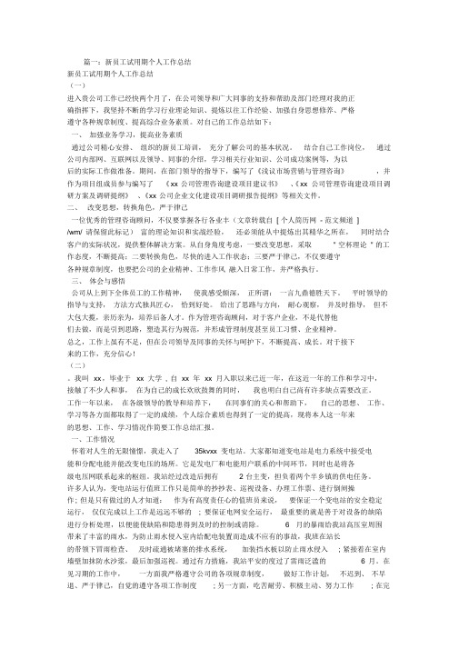 计划员试用期工作总结