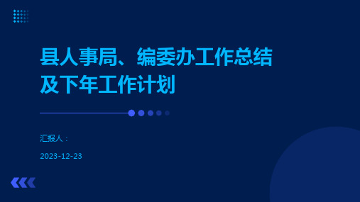 县人事局、编委办工作总结及下年工作计划