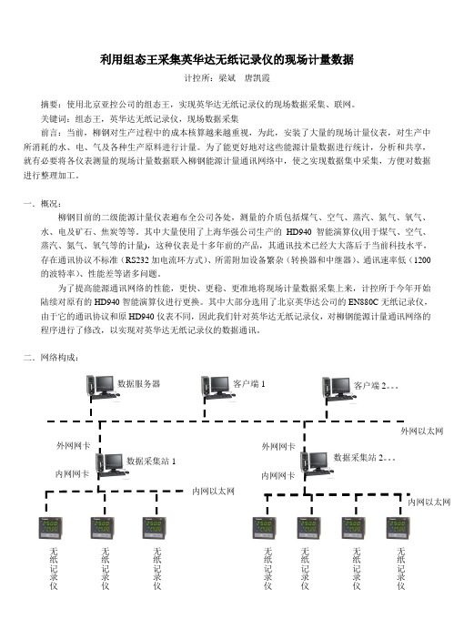 组态王与英华达无纸记录仪通讯