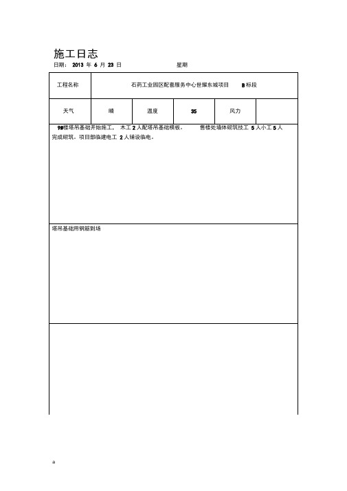 建筑施工日志通用表格