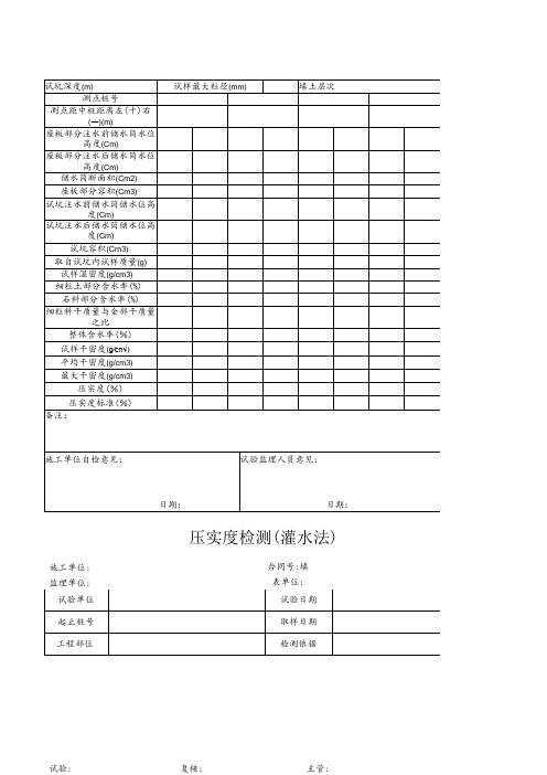 压实度检测(灌水法)