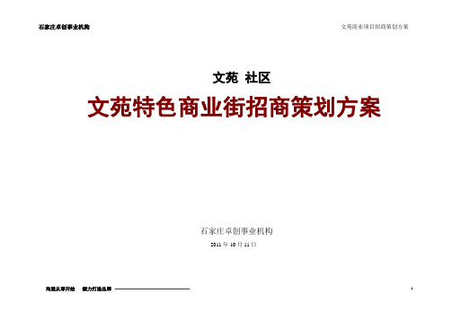 特色商业街招商策划方案