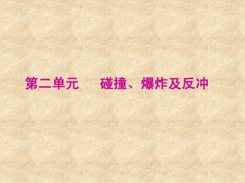 第二单元  碰撞、爆炸及反冲110417