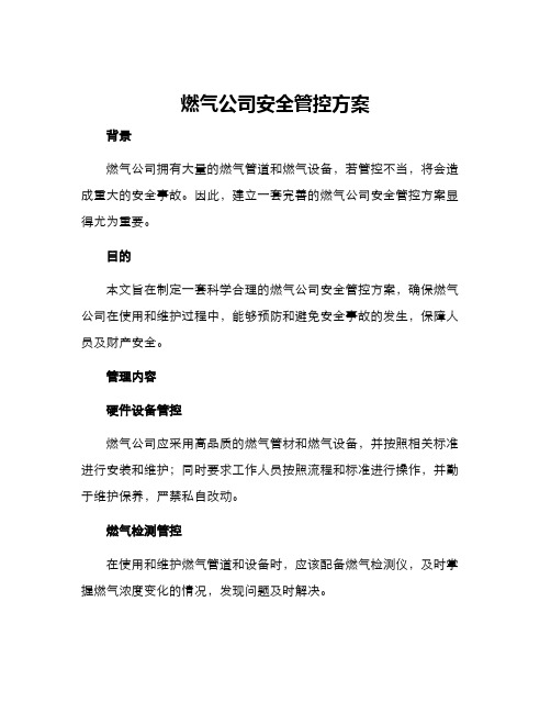 燃气公司安全管控方案