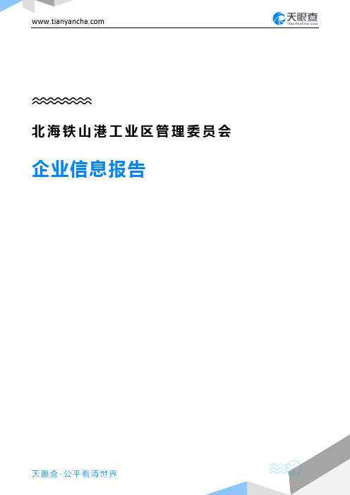 北海铁山港工业区管理委员会企业信息报告-天眼查