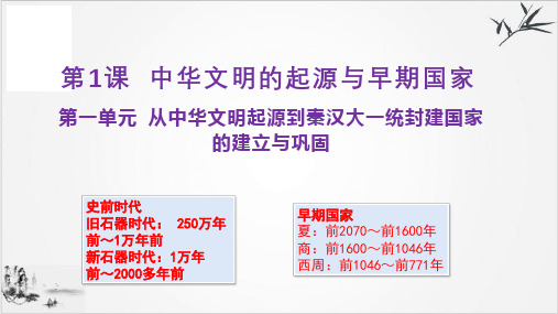 高中历史统编必修中外历史纲要上中华文明的起源与早期国家