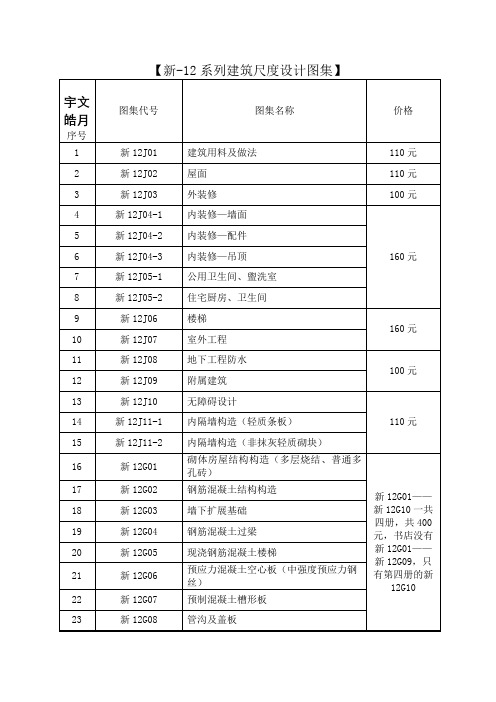 新-12系列建筑标准设计图集