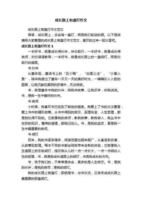 成长路上有盏灯作文