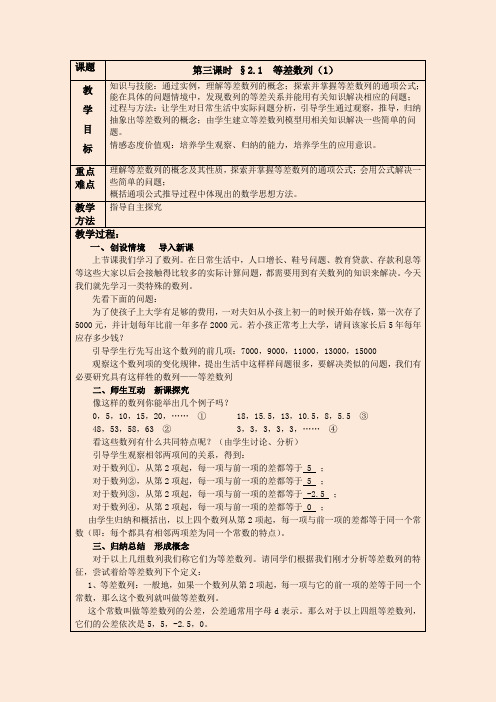 高中数学必修5《数列：等差数列》