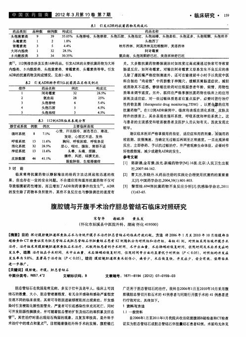 腹腔镜与开腹手术治疗胆总管结石临床对照研究