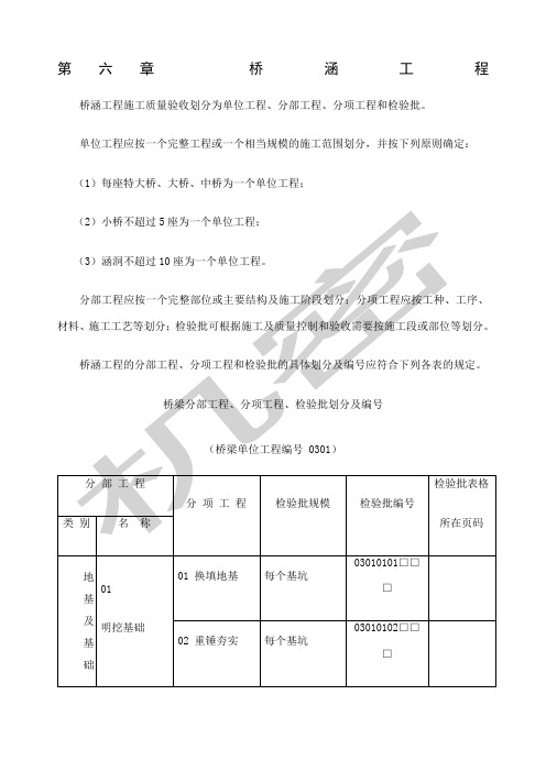 桥涵工程施工验收表格