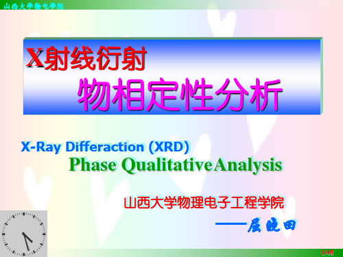 X射线衍射物相定性分析实验简介