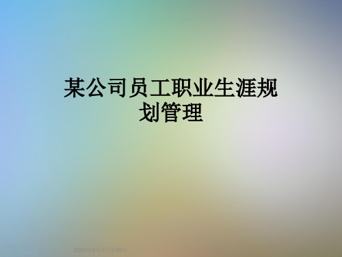 某公司员工职业生涯规划管理