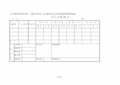 一般生产日报表(一)