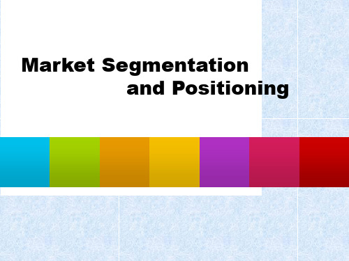 市场细分与定位(中英)分析解析