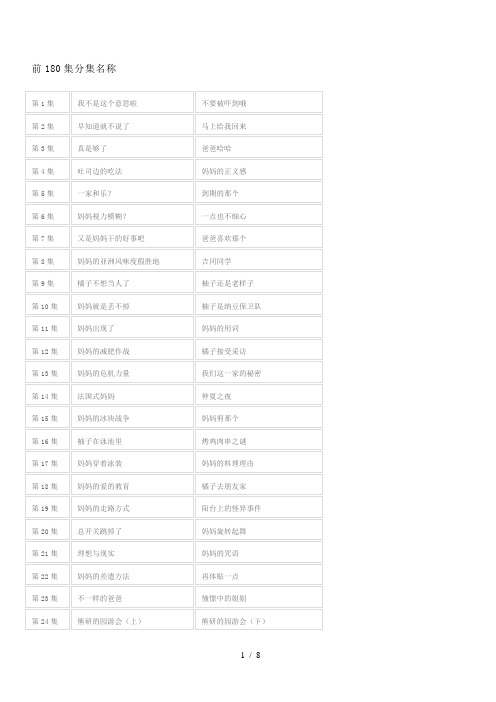 我们这一家分集名称文档