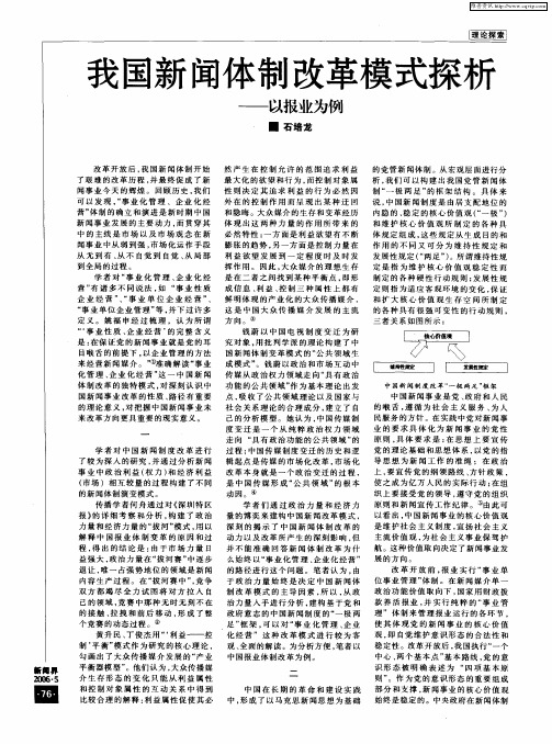 我国新闻体制改革模式探析——以报业为例