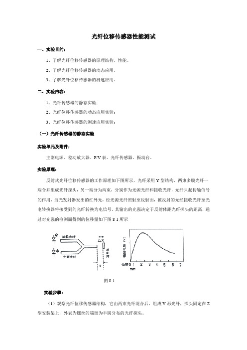 光纤位移传感器性能测试试验目的1了解光纤位移传感器的原理