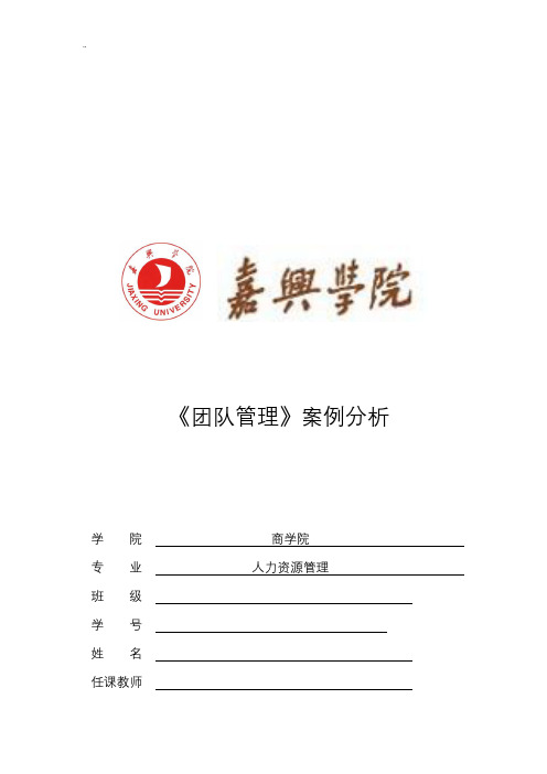 团队管理案例分析